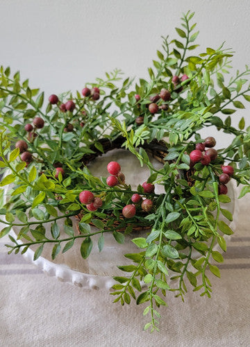 12" Nandina Berry Candle Ring