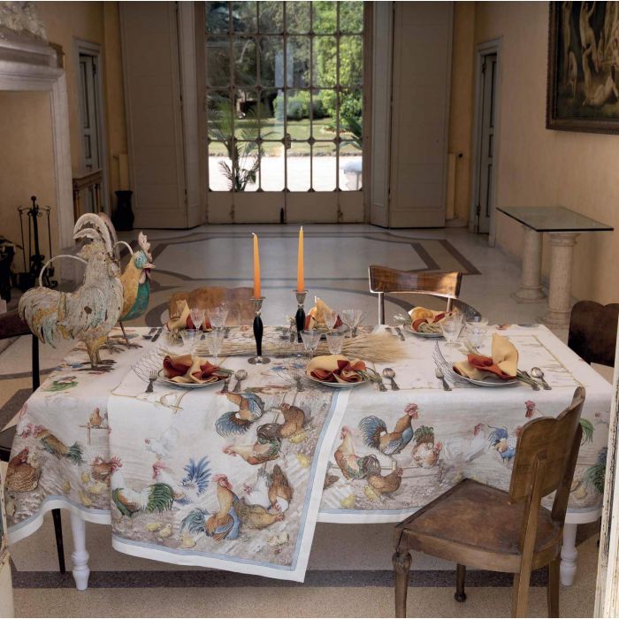 ROOSTERS TABLECLOTH 67 x 106