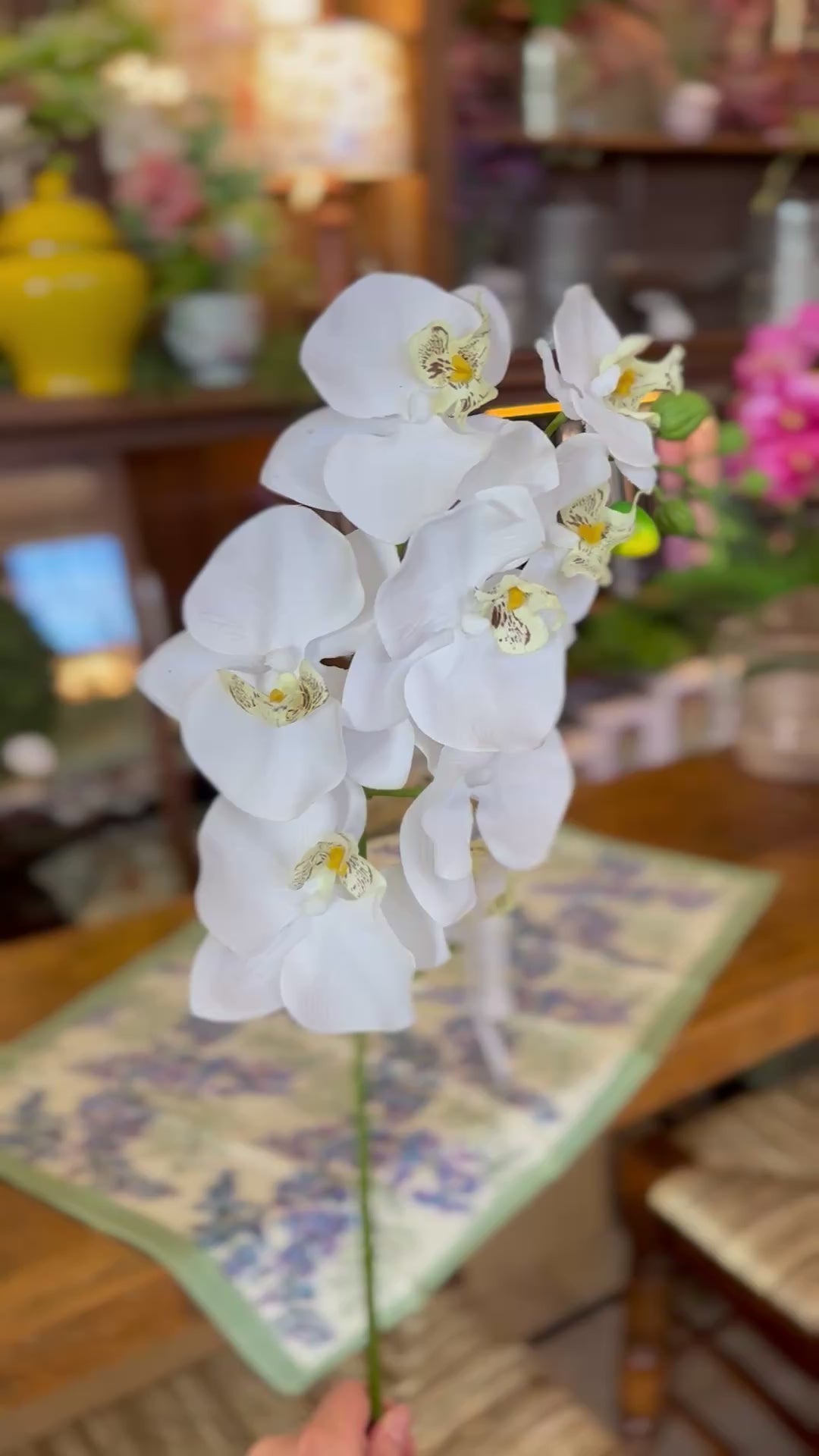 34" Natural Touch White Orchid