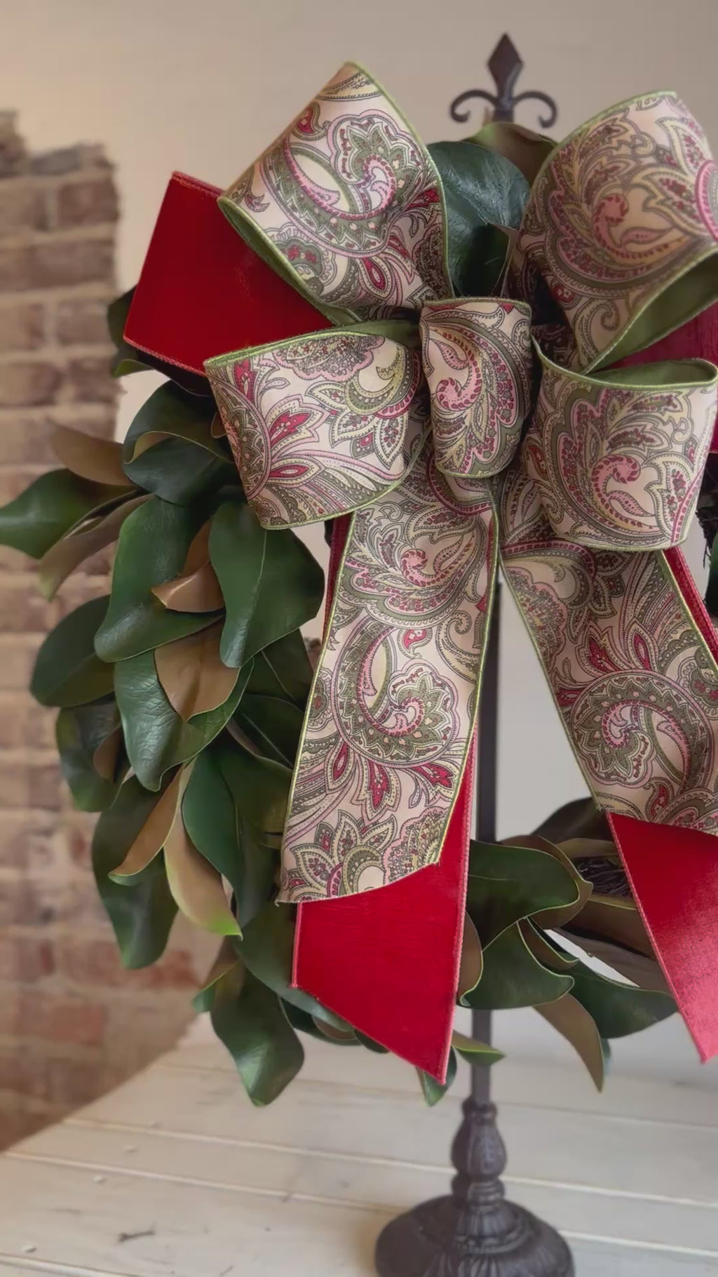 Paisleys and Magnolia Wreath