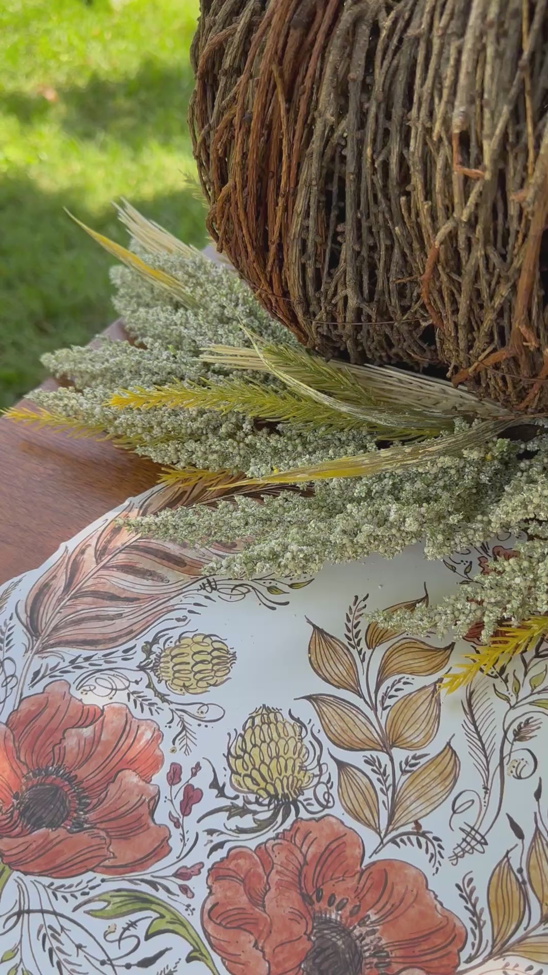 6" WREATH HEATHER CREAM