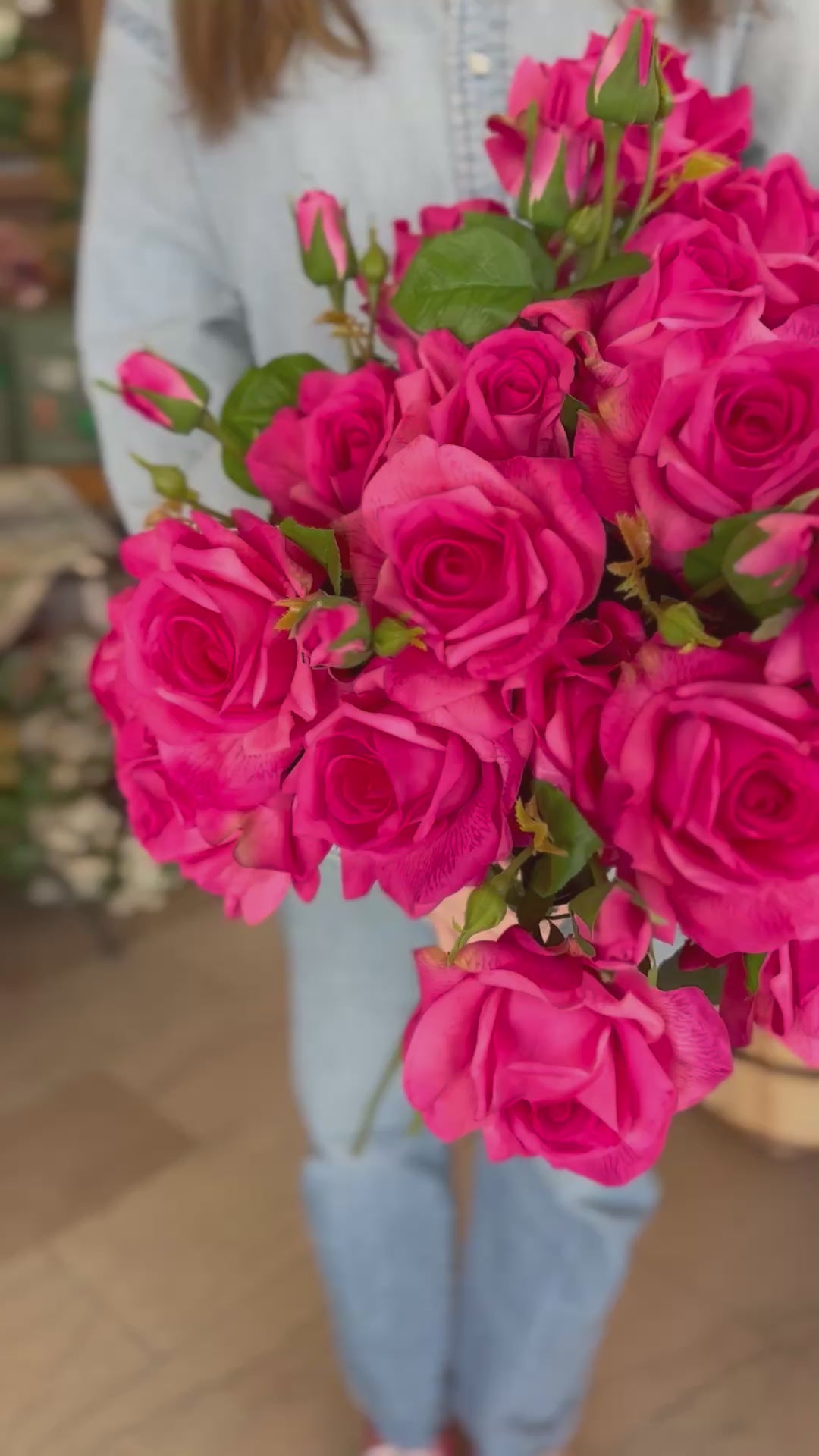 REAL TOUCH ROSE 26" -HOT PINK