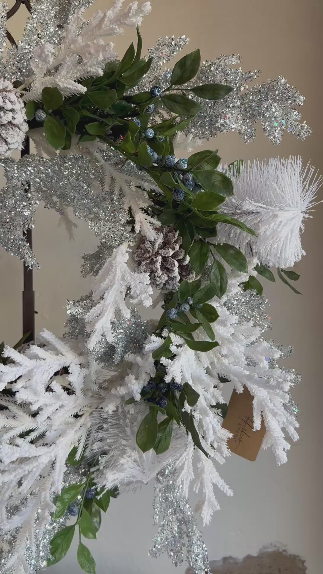 Snowy Pine with Berries Wreath
