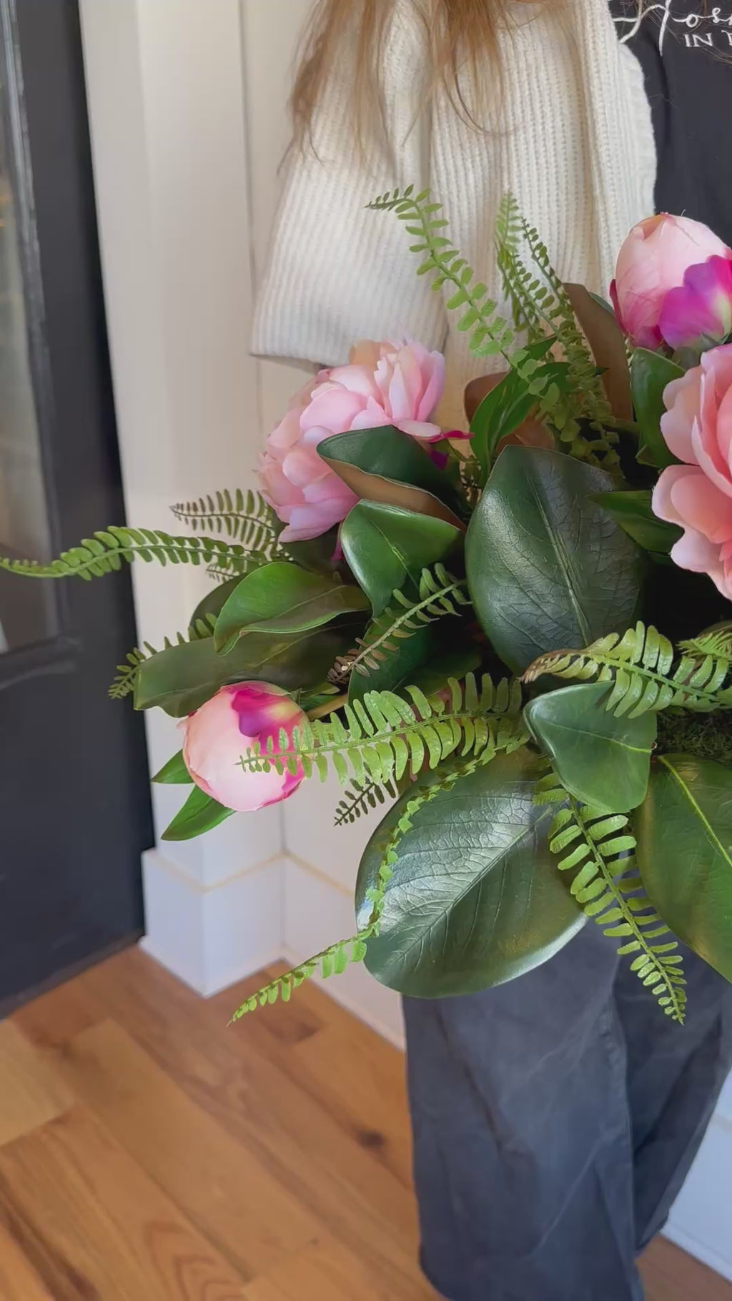 Magnolia Pink Peony Centerpiece