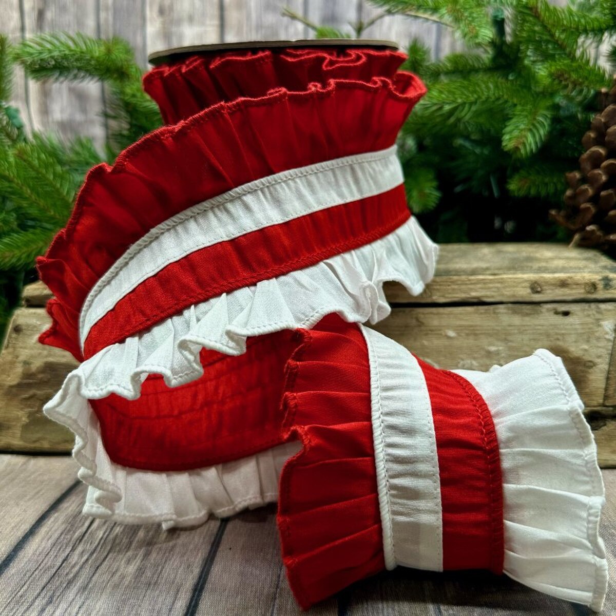 Ruffle Red and White Ribbon
