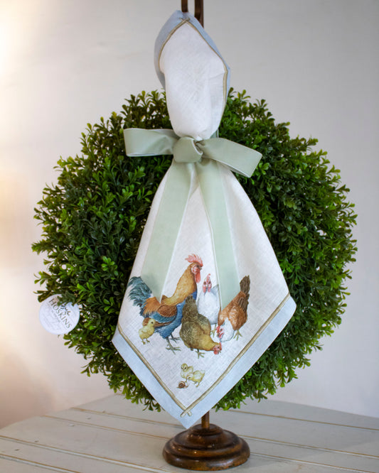 Rooster Italian Linen Wreath