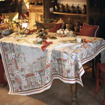 CHRISTMAS SHOPPING TABLECLOTH 65 x 65