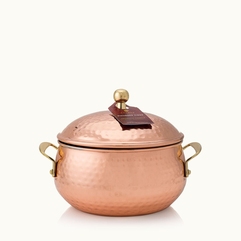 Thymes Simmered Cider Poured Candle, Copper Pot 3-wick