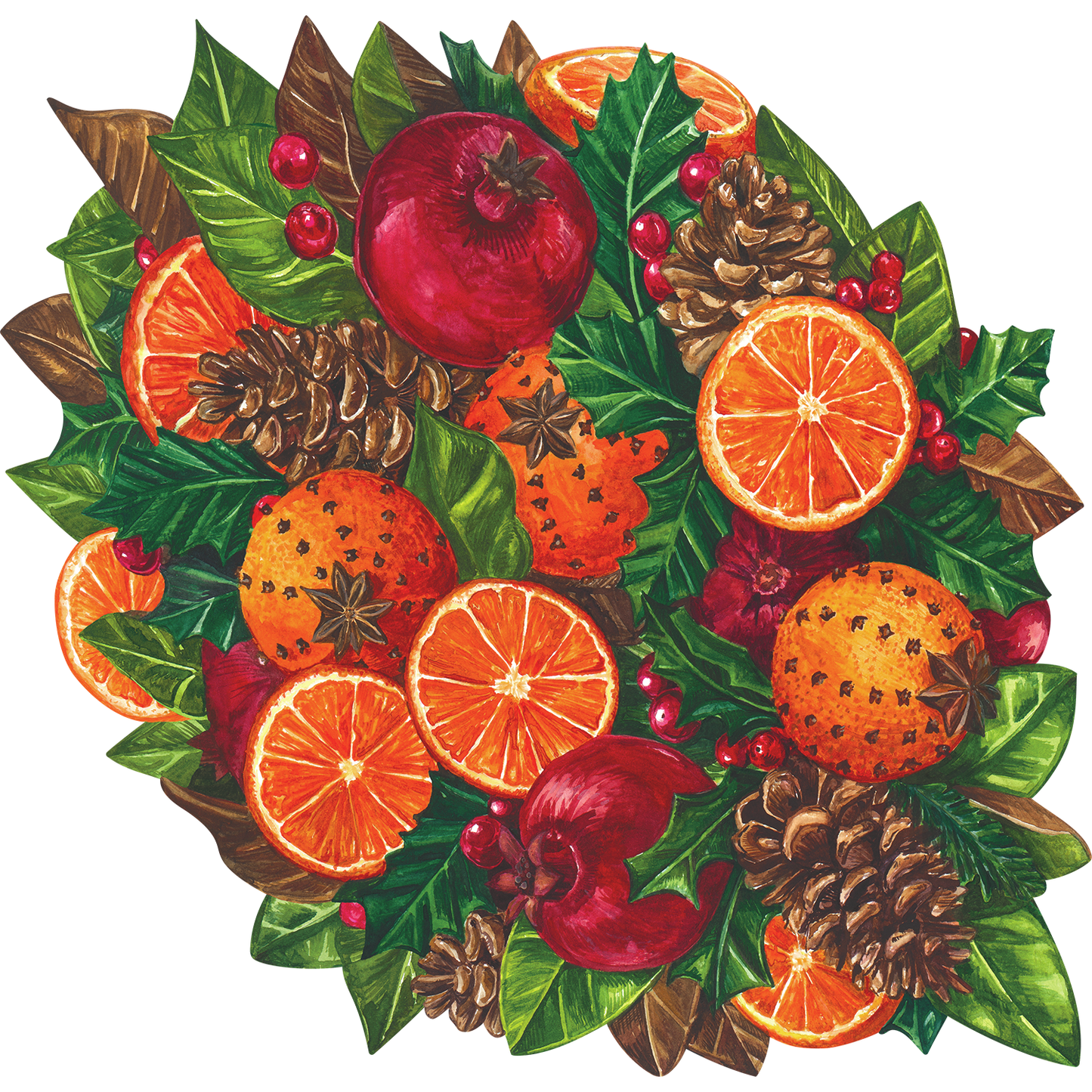 Die Cut Winter Citrus Placemats