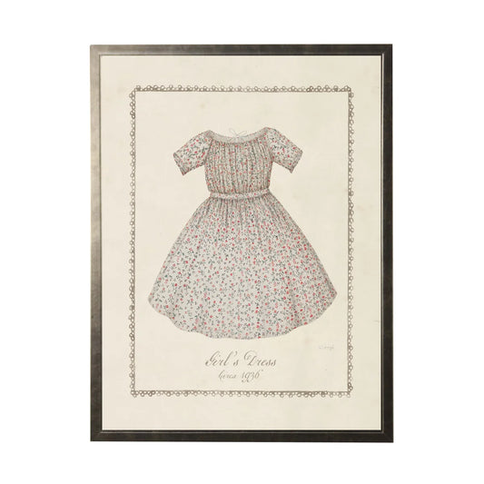Vintage Patterned Dress Painting