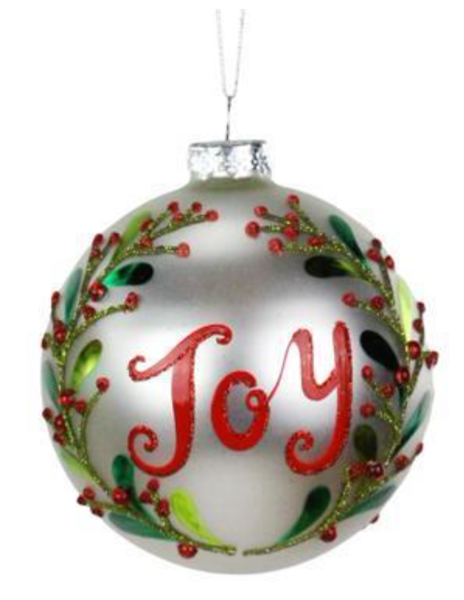 Glass Joy/Noel Ornaments
