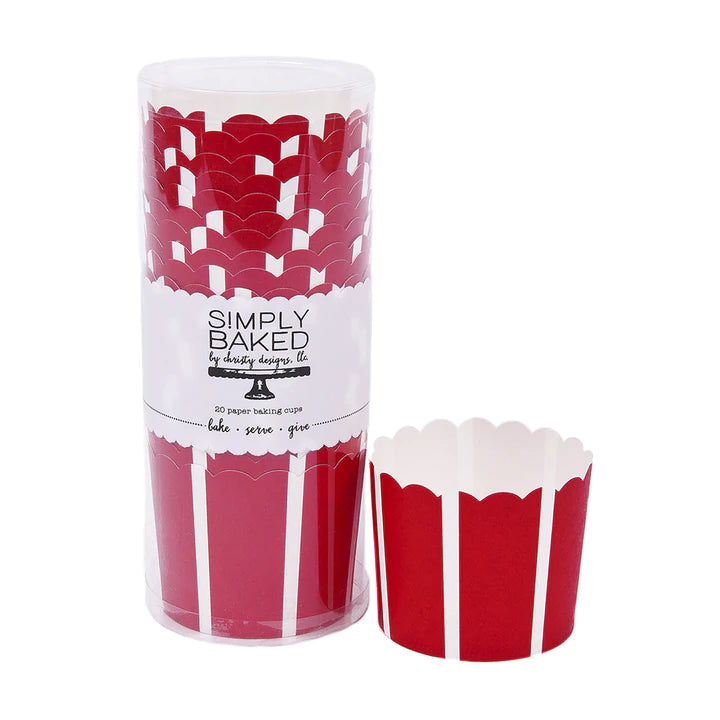 LARGE PAPER BAKING CUPS | SCARLET VERTICAL