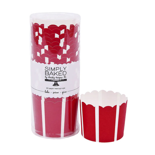LARGE PAPER BAKING CUPS | SCARLET VERTICAL