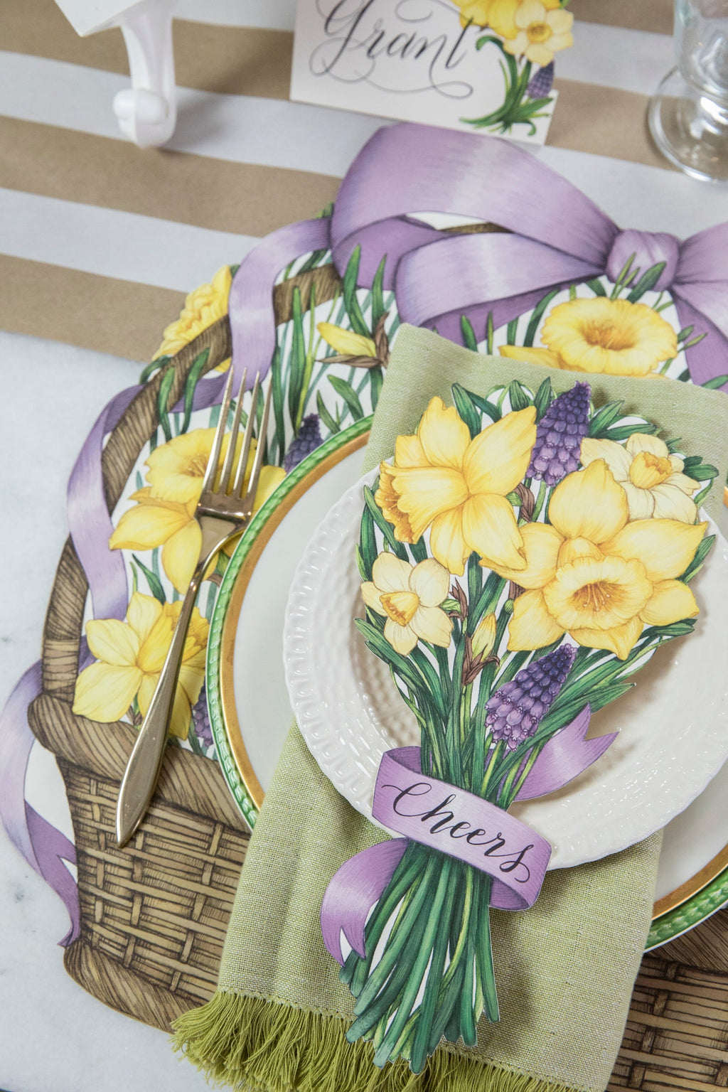 Die-Cut Daffodil Basket Placemats