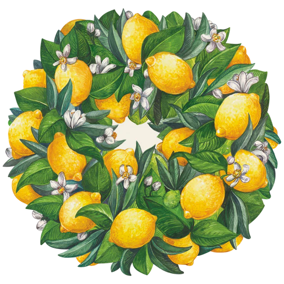 Die-Cut Lemon Wreath Placemats